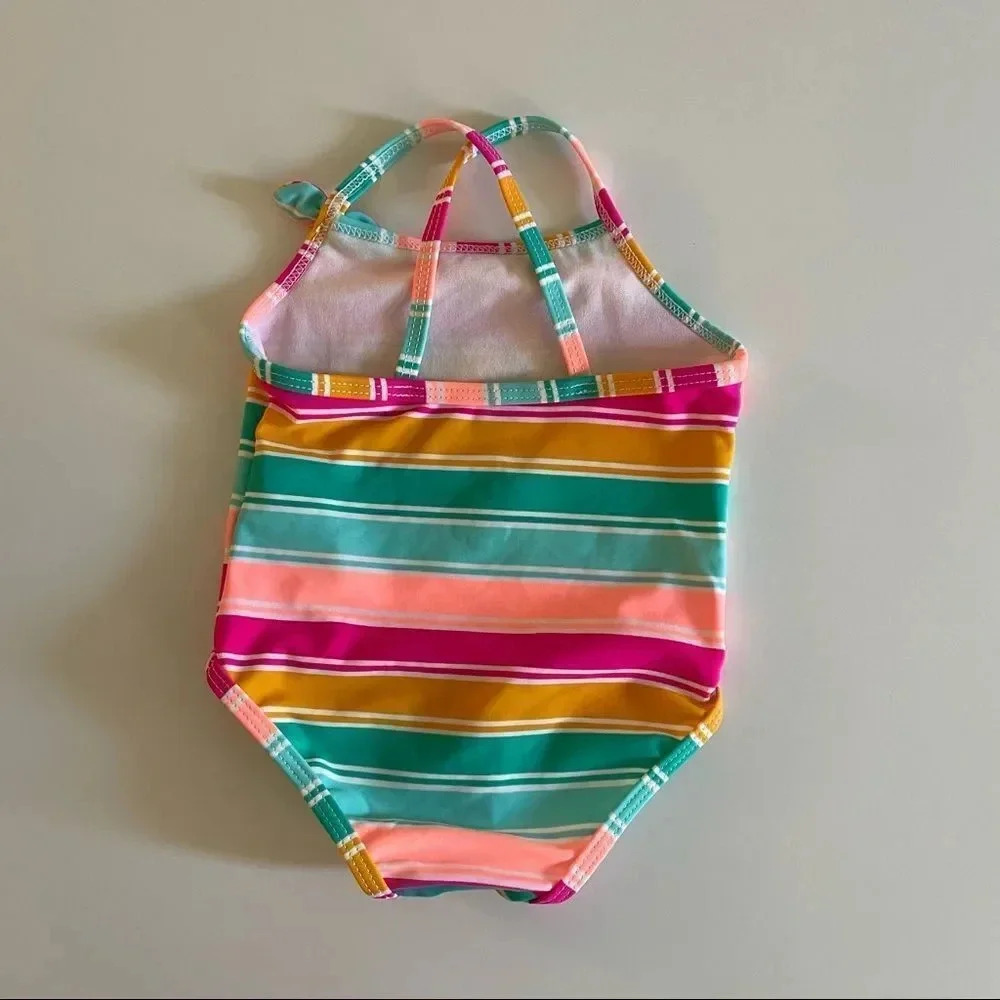 Koala Kids multi color bathing suit w/ “Born Chic” wording - Picture 8 of 10